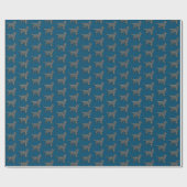 Sprocker Spaniel Dog Y&B Grid Line Blue Paper Geschenkpapier (Flach)