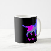 Sprocker Spaniel Hunde Silhouette Hot Pink Black Kaffeetasse (VorderseiteRechts)