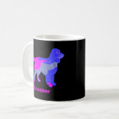 Sprocker Spaniel Hunde Silhouette Hot Pink Black Kaffeetasse (Vorderseite Links)
