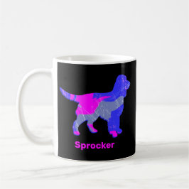 Sprocker Spaniel Hunde Silhouette Hot Pink Black Kaffeetasse
