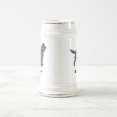 Sprocker Spanierhund Gelb- und Schwarz-Gitter-Lini Bierglas (Mittel)