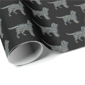 Sprocker Spanierhund Gelb- und Schwarz-Gitter-Lini Geschenkpapier (Rolleneckpunkt)