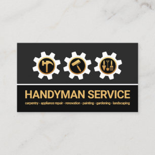 Sprocket Handyman Tools Icons Builder Visitenkarte