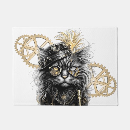 Sprocket-Paws Die funky Steampunk-Katze  Fußmatte (Vorderseite)