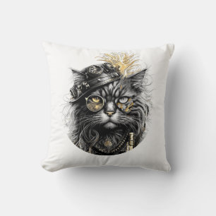 Sprocket-Paws Die funky Steampunk-Katze Kissen
