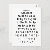 Sprocket - Zazzle-Schriftart-Musterblatt Postkarte (Vorne/Hinten)
