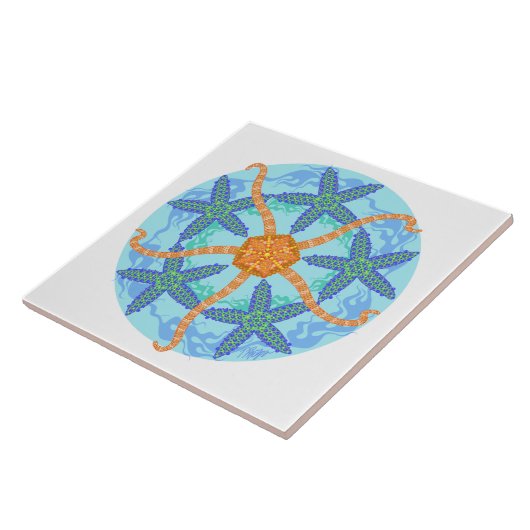 Spröde Starfish-Mandala-Fliese Fliese (Seite)