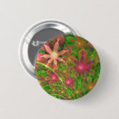 Sproingy Frühlings-Blumen-Fraktal-Kunst Button (Vorne & Hinten)