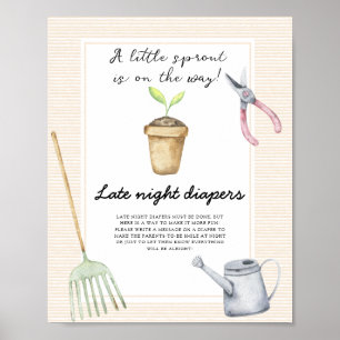 Sprout Babydusche - Späte Nacht Windeln Spiel Poster