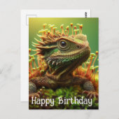 Sprouting Lizard im Moss Garden Happy Birthday Postkarte (Vorne/Hinten)