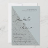 Spruce blauer grauer Marmor elegante moderne Hochz Einladung (Vorderseite)