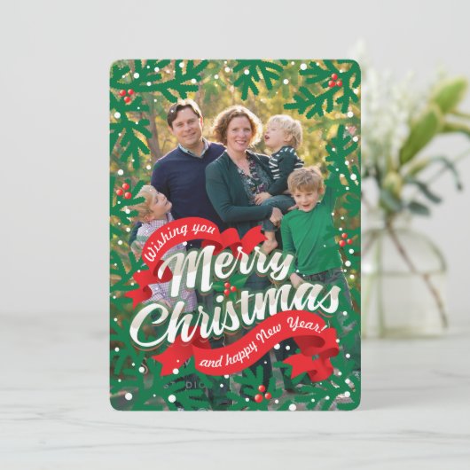 Spruce Feiertagskarte (Stehend Vorderseite)