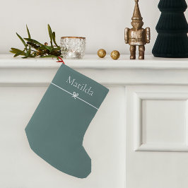 Spruce Green | Einfache Minimalistische Bogen Pers Kleiner Weihnachtsstrumpf