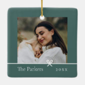 Spruce Green | Minimalistisches zweiseitiges Foto Keramikornament (Rückseite)