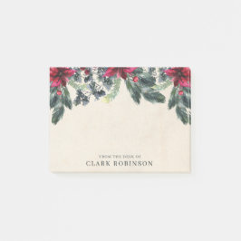 Spruce Greenery Red Poinsettia Weihnachten Post-it Klebezettel