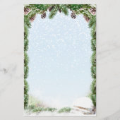 Spruce, Kegel, log, Schnee Wintergeschirr Briefpapier (Vorderseite)