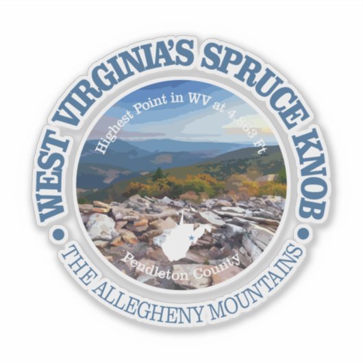 Spruce Knob Aufkleber (Vorderseite)