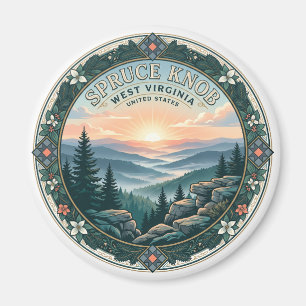 Spruce Knob Lake und Summit Highlands Riverton Magnet