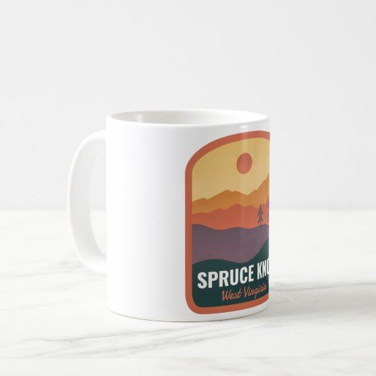 Spruce Knob West Virginia Sunset Kaffeetasse (Vorderseite Links)