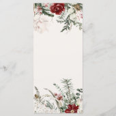 Spruce & Lace | Winter Floral Wedding Menu Menükarte (Rückseite)