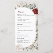 Spruce & Lace | Winter Floral Wedding Menu Menükarte (Vorderseite)