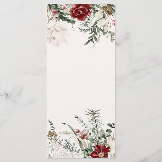 Spruce & Lace | Winter Floral Wedding Program Programm (Rückseite)