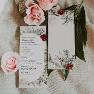 Spruce & Lace Winter Floral Wedding Program Programm