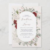 Spruce & Lace | Winter Florals Wedding Einladung (Vorderseite)