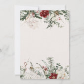 Spruce & Lace | Winter Florals Wedding Einladung (Rückseite)