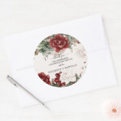 Spruce & Lace | Winter Florals Wedding Runder Aufkleber (Umschlag)