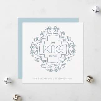 Spruce Peace Dove Wreath Feiertagskarte