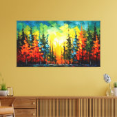Spruce phon farbenfrohe Splash-Malerei Leinwanddruck (Insitu (Wohnzimmer))