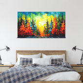 Spruce phon farbenfrohe Splash-Malerei Leinwanddruck (Insitu (Schlafzimmer))