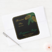 Spruce Pine Cone Candle Label Quadratischer Aufkleber (Umschlag)
