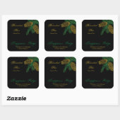 Spruce Pine Cone Candle Label v2 Quadratischer Aufkleber (Blatt)
