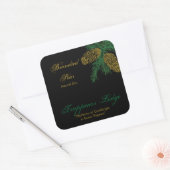 Spruce Pine Cone Candle Label v2 Quadratischer Aufkleber (Umschlag)