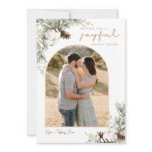 Spruce & Pine Cones Weihnachtskarte mit Arch-Foto