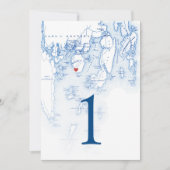 Spruce Point Maine 12x18 Wedding Tischnummer Cards (Vorderseite)