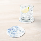 Spruce Point Maine Karte Elegante Blaue Gastgesche Runder Pappuntersetzer (Vor Ort)