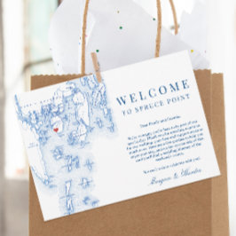 Spruce Point Maine Karte Hochzeitstag Begrüßungsre