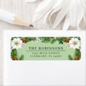 Spruce Sprigs und Winter Berries Label (Insitu)