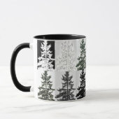 Spruce Trees Black White Grey Nature Art Tasse (Links)