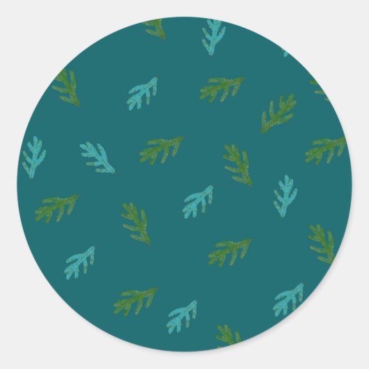Spruce Twigs - Auf einem Wald Runder Aufkleber (Vorderseite)
