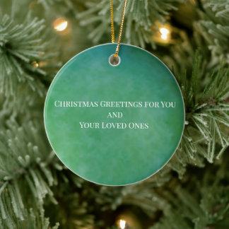Spruch auf grünem Schmuck Keramik Ornament