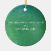 Spruch auf grünem Schmuck Keramik Ornament (Vorne)