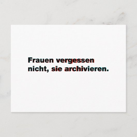spruch Frauen Postkarte (Vorderseite)