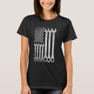 Spruch Mechaniker US-Flagge Auto Fahrer Liebhaber T-Shirt