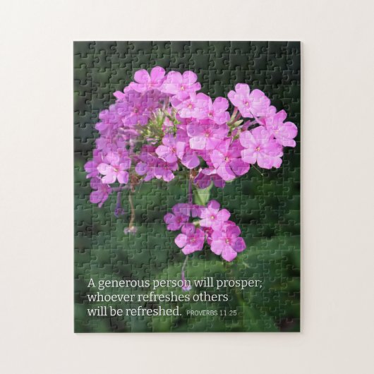 Sprüche 11,25 Rosa Phlox Christlich Puzzle (Vertikal)