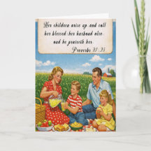 Sprüche 31:28 Retro-Foto-Mutter-Geburtstagskarte