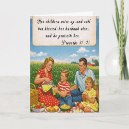 Sprüche 31:28 Retro-Foto-Mutter-Geburtstagskarte Karte